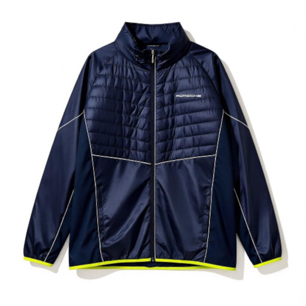 Porsche Drivers Selection Padded Windbreaker Jacket Blue Waterproof Large Mens